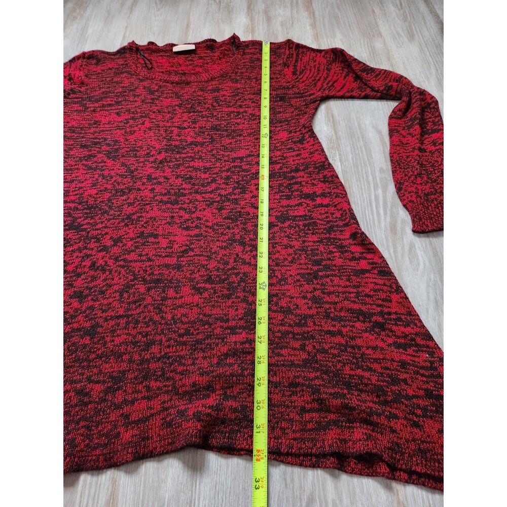 Bobbie & Brooks Knit Sweater Dress Red Black Handkerchief Hem Plus Sz 1X EUC - Picture 8 of 9